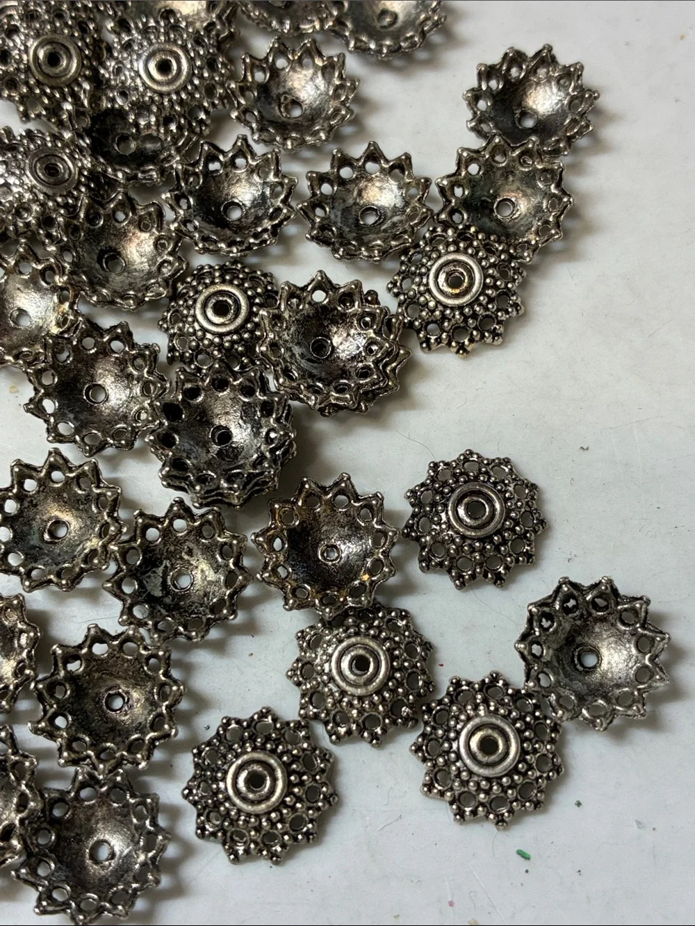Silver Filigree fancy Bead Caps - Decorative Floral Spacer (Pack of 116)